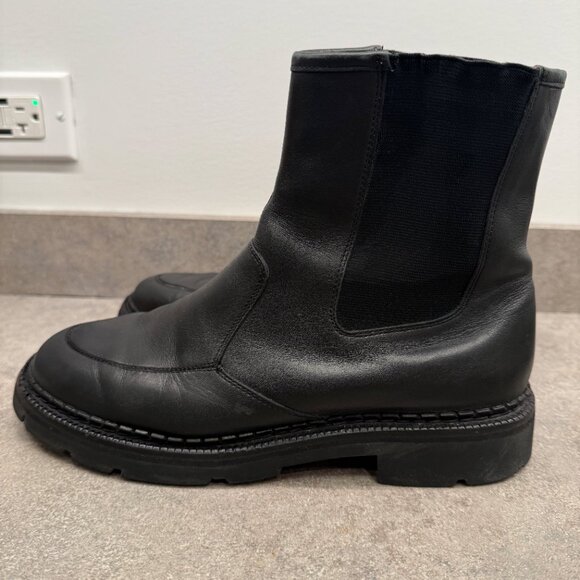 Cole Haan 8 Chelsea Black Leather Fall Boots Pull On Waterproof Rain Booties - Picture 6 of 16